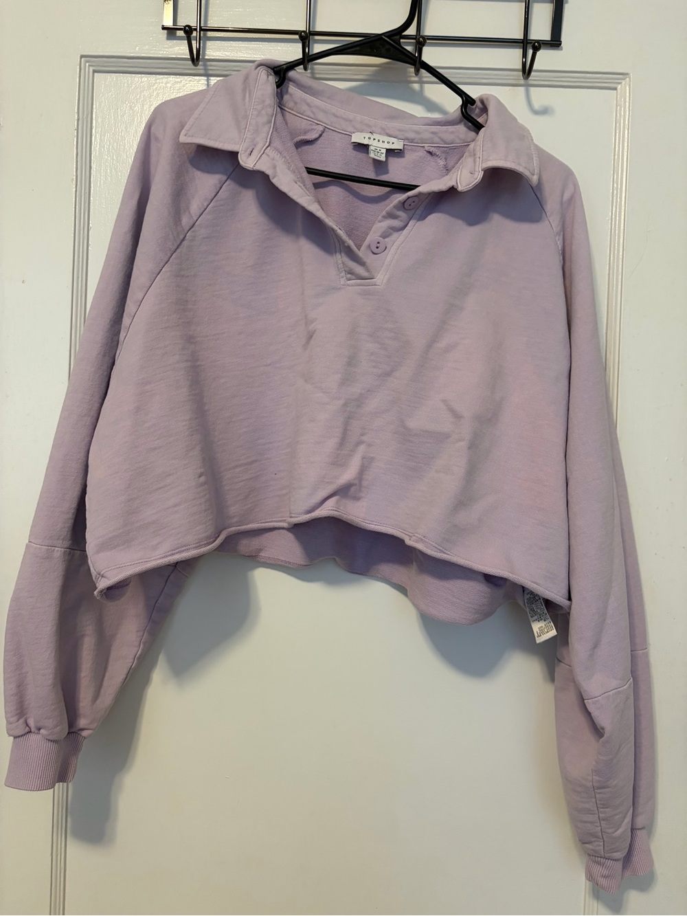 Topshop Light Lavender Acid Wash Sweatshirt Pullover